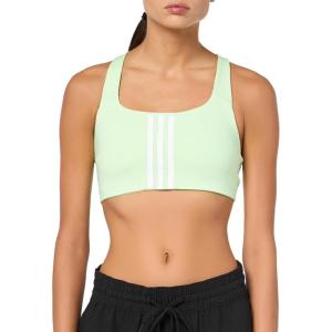 adidas Women’s Training Medium Support Better 3-Stripes Bra(Semi Green Spark)