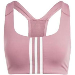 adidas Women’s Training Medium Support Better 3-Stripes Bra(Wonder Orchid/White)