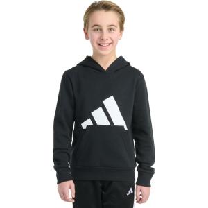 adidas boys Long Sleeve Essential Big Logo Fleece Pullover Hoodie(Black)