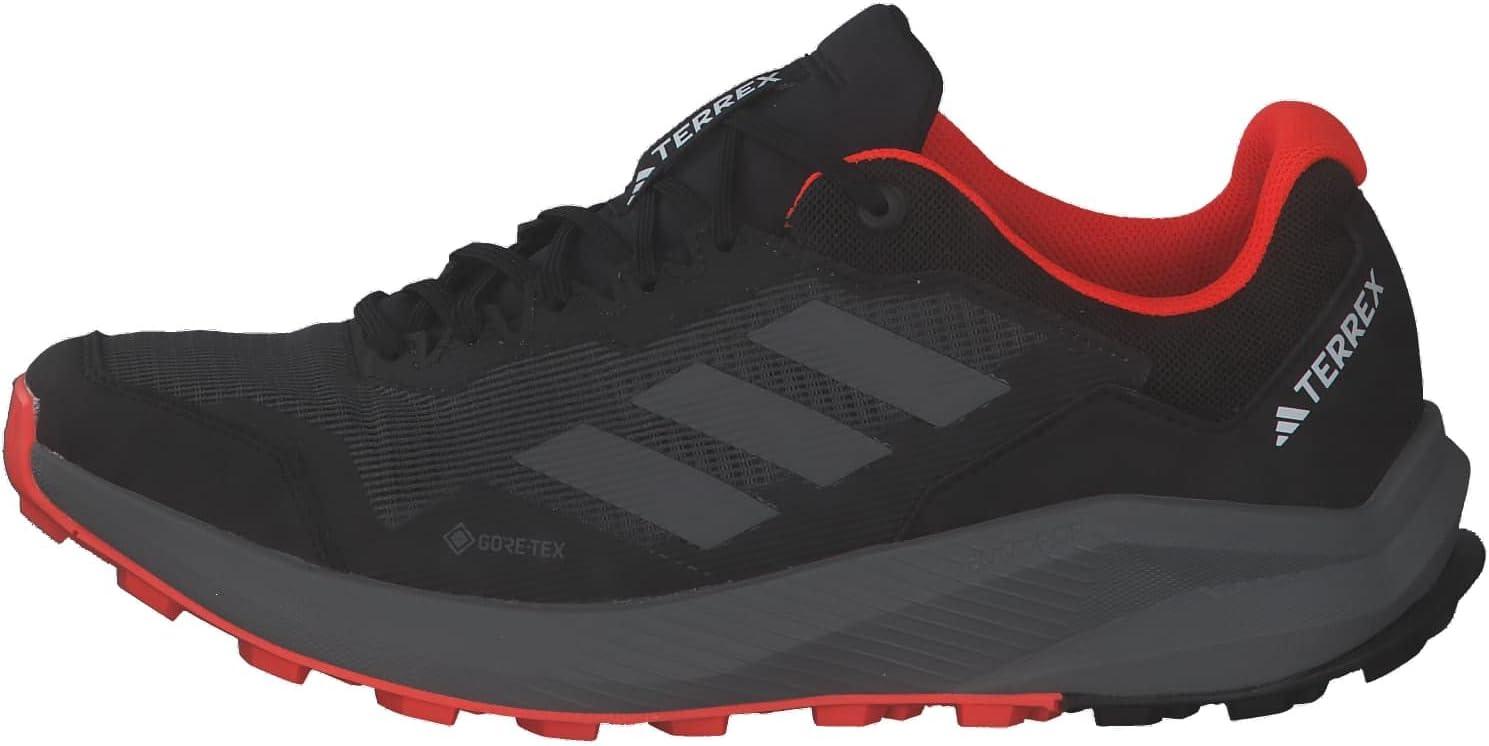 imageadidas Mens Terrex Trailrider Gore Tex Trail Running ShoesTrail Running ShoeCore BlackGray forSolar Red Hq1233