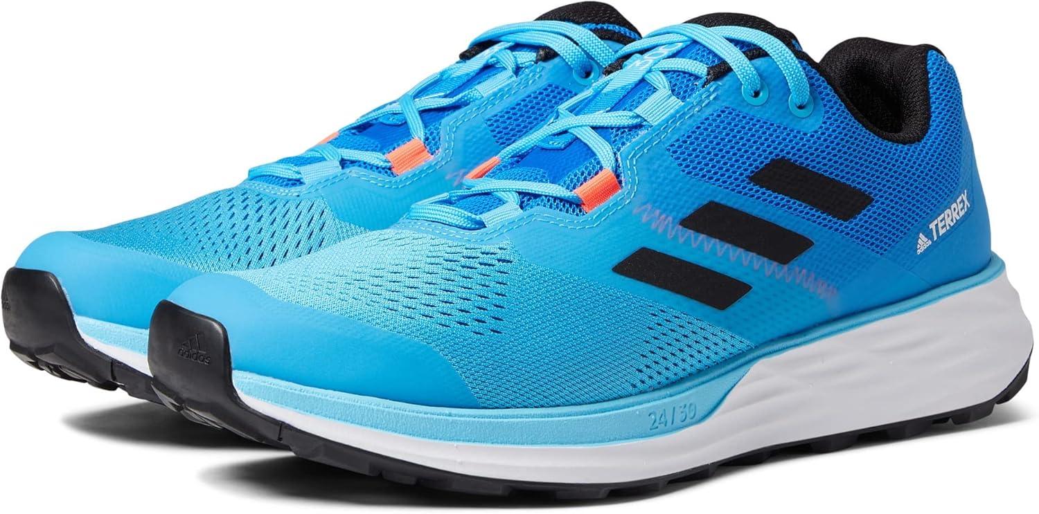 imageadidas Mens Terrex Two Flow Trail Running ShoeBlue RushCore BlackTurbo