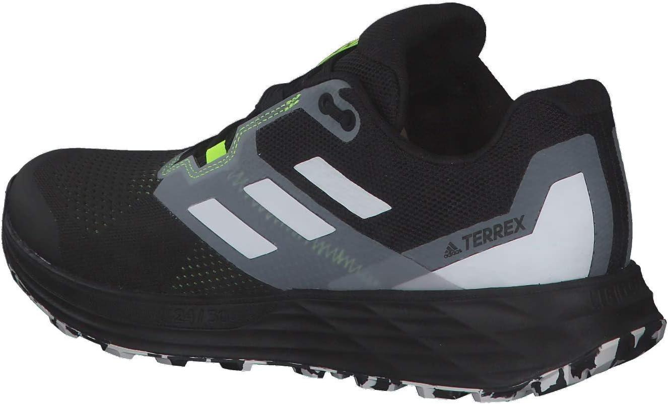 imageadidas Mens Terrex Two Flow Trail Running ShoeCblack Crywht Syello