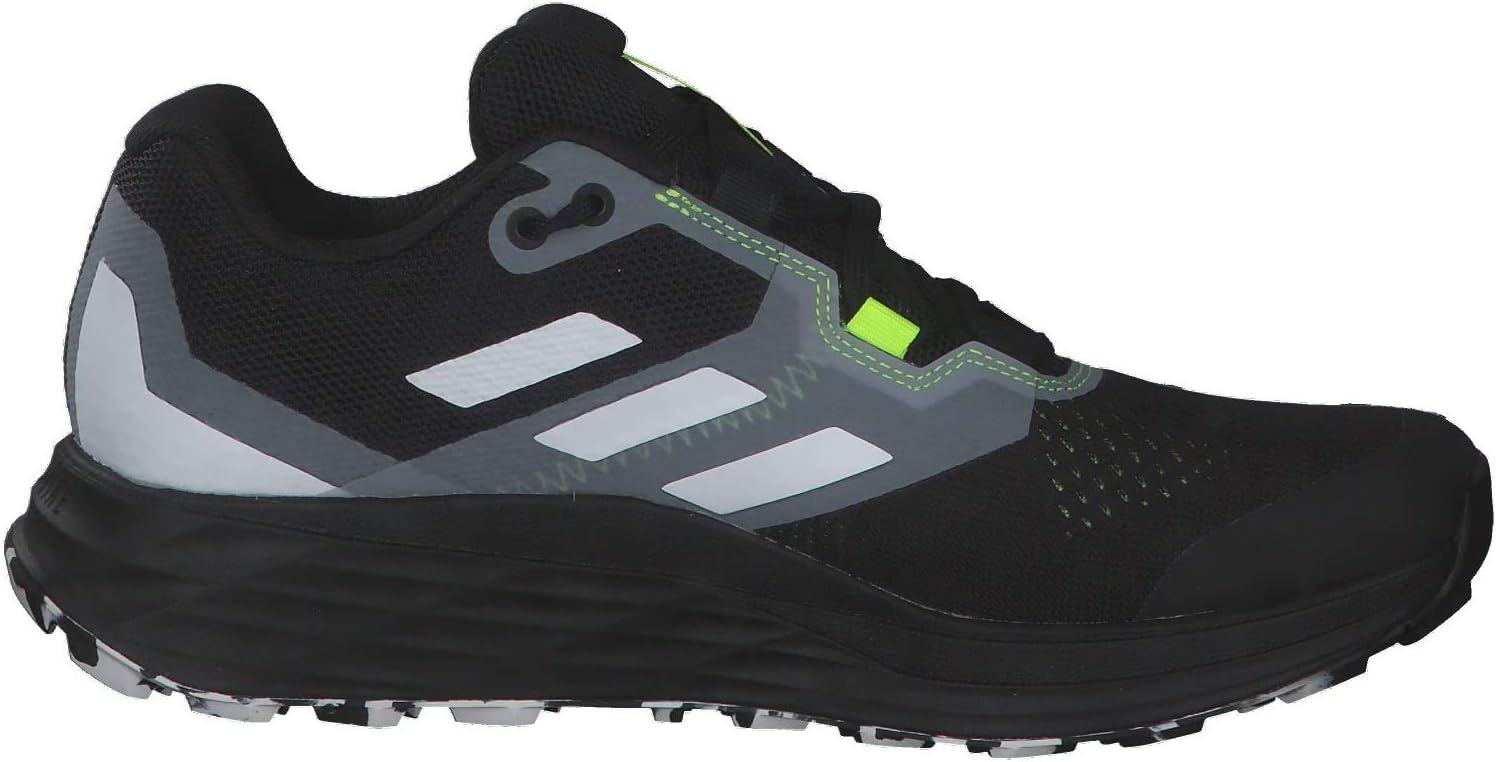 imageadidas Mens Terrex Two Flow Trail Running ShoeCblack Crywht Syello
