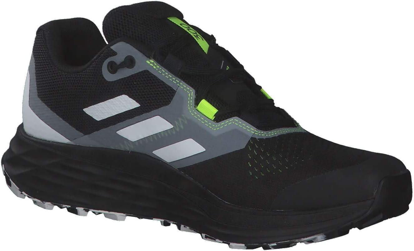 imageadidas Mens Terrex Two Flow Trail Running ShoeCblack Crywht Syello