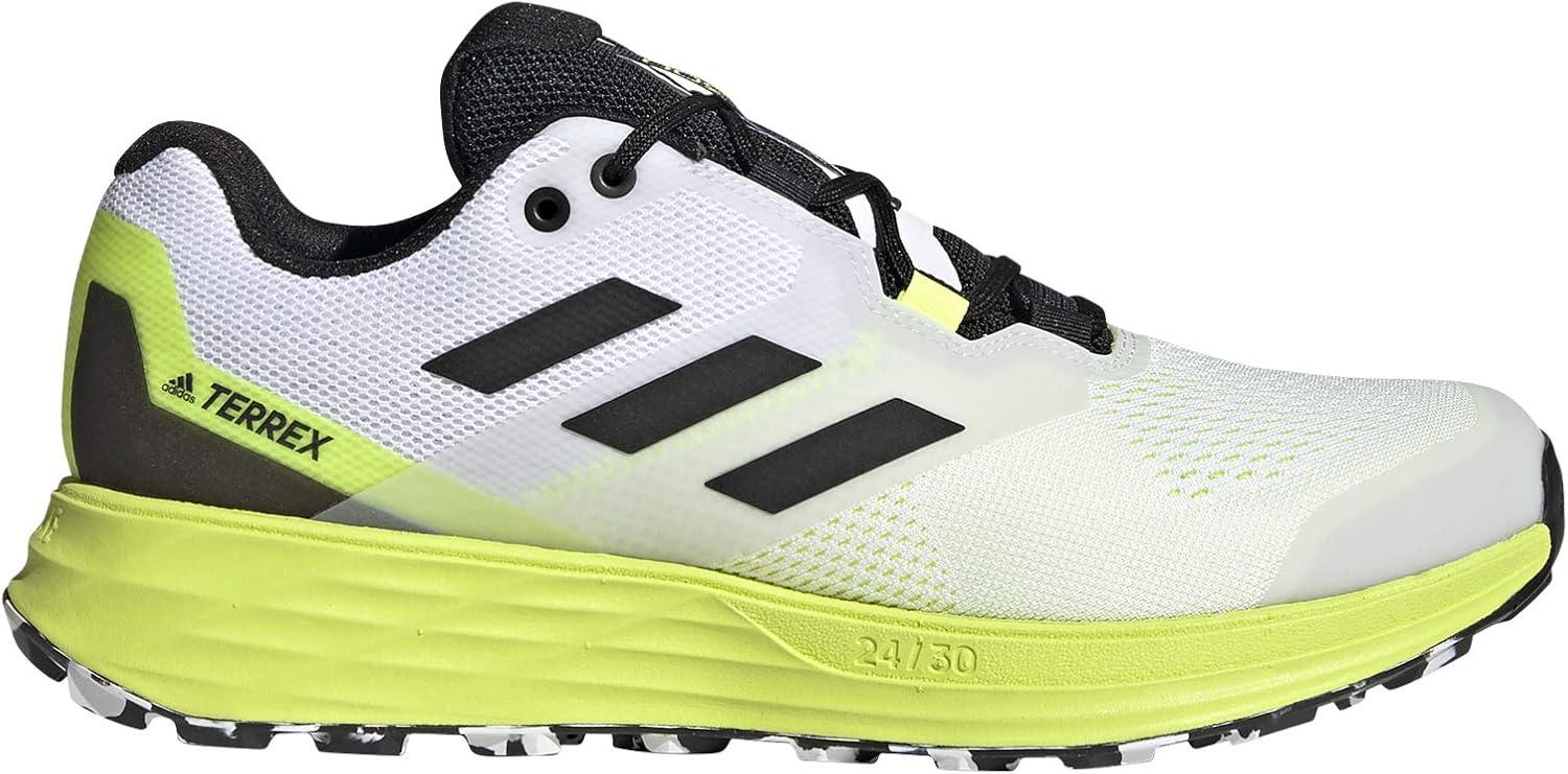 imageadidas Mens Terrex Two Flow Trail Running ShoeCloud WhiteCore BlackSolar Yellow