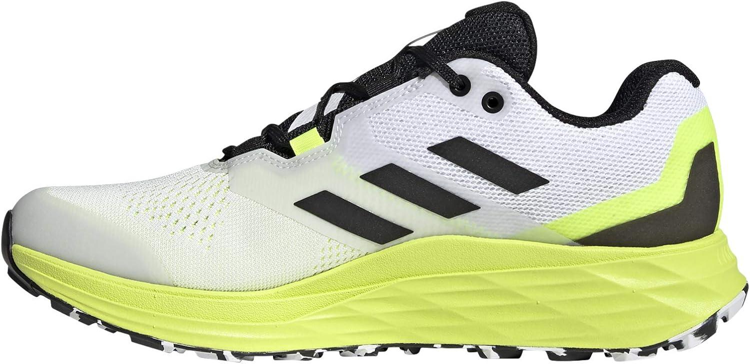 imageadidas Mens Terrex Two Flow Trail Running ShoeCloud WhiteCore BlackSolar Yellow