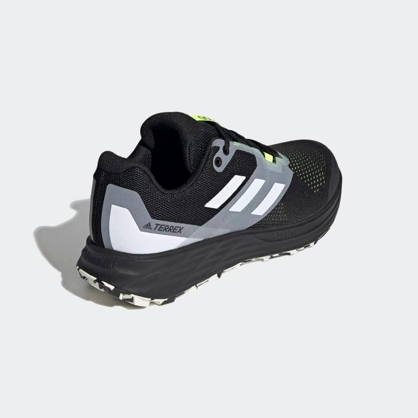 imageadidas Mens Terrex Two Flow Trail Running ShoeCore BlackCrystal WhiteSolar Yellow