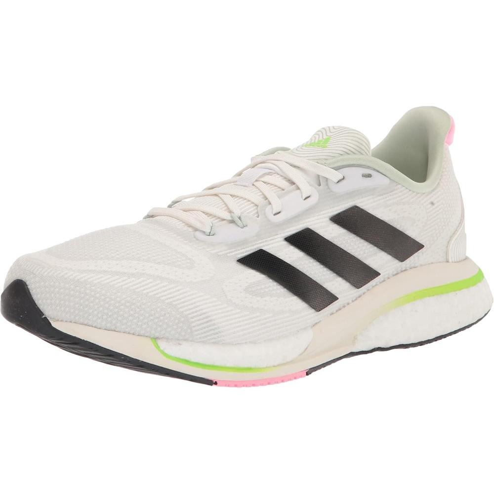 imageadidas Mens Supernova ShoeWhiteBlackSolar Green