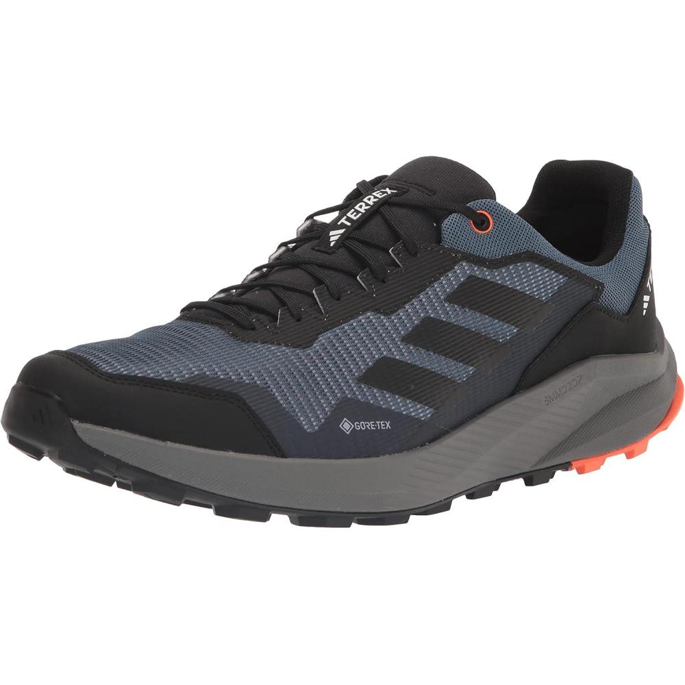 imageadidas Mens Terrex Trailrider Gore Tex Trail Running ShoesTrail Running ShoeWonder SteelBlackImpact Orange