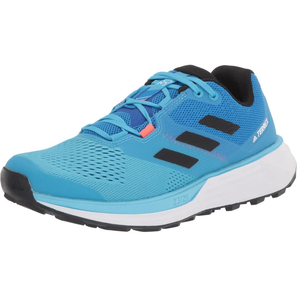 imageadidas Mens Terrex Two Flow Trail Running ShoeBlue RushCore BlackTurbo