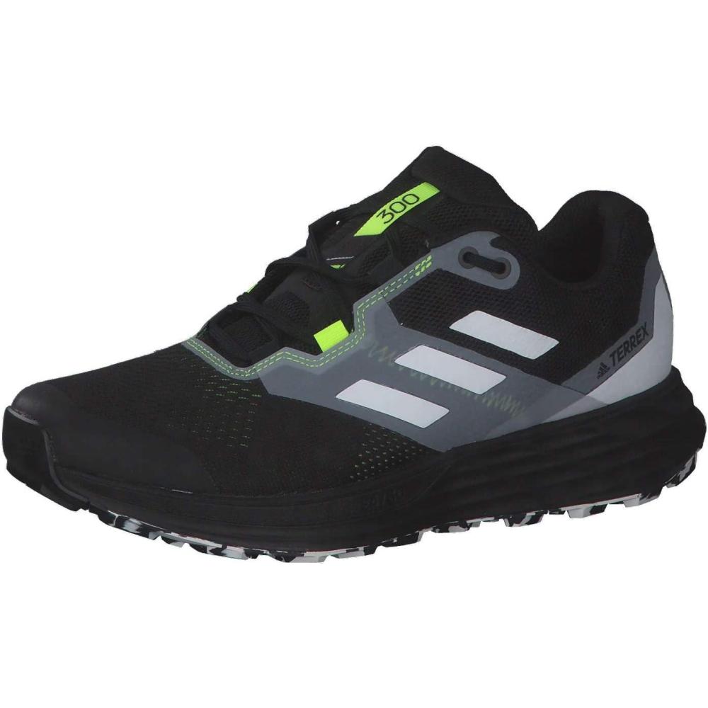 imageadidas Mens Terrex Two Flow Trail Running ShoeCblack Crywht Syello