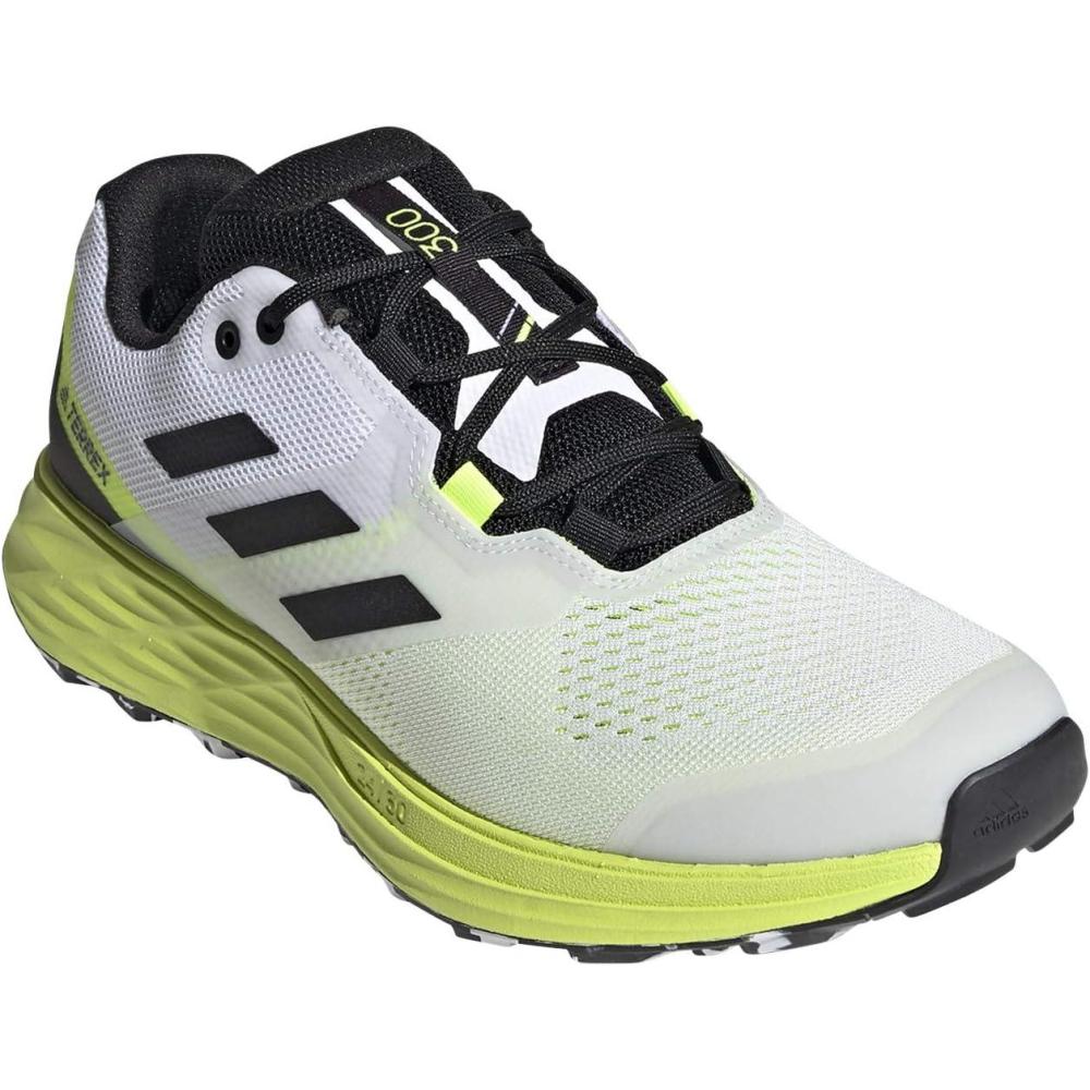 imageadidas Mens Terrex Two Flow Trail Running ShoeCloud WhiteCore BlackSolar Yellow