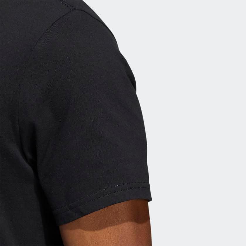 imageadidas Mens Basic Badge Of Sport TShirtBlackBlue RushHalo Silver