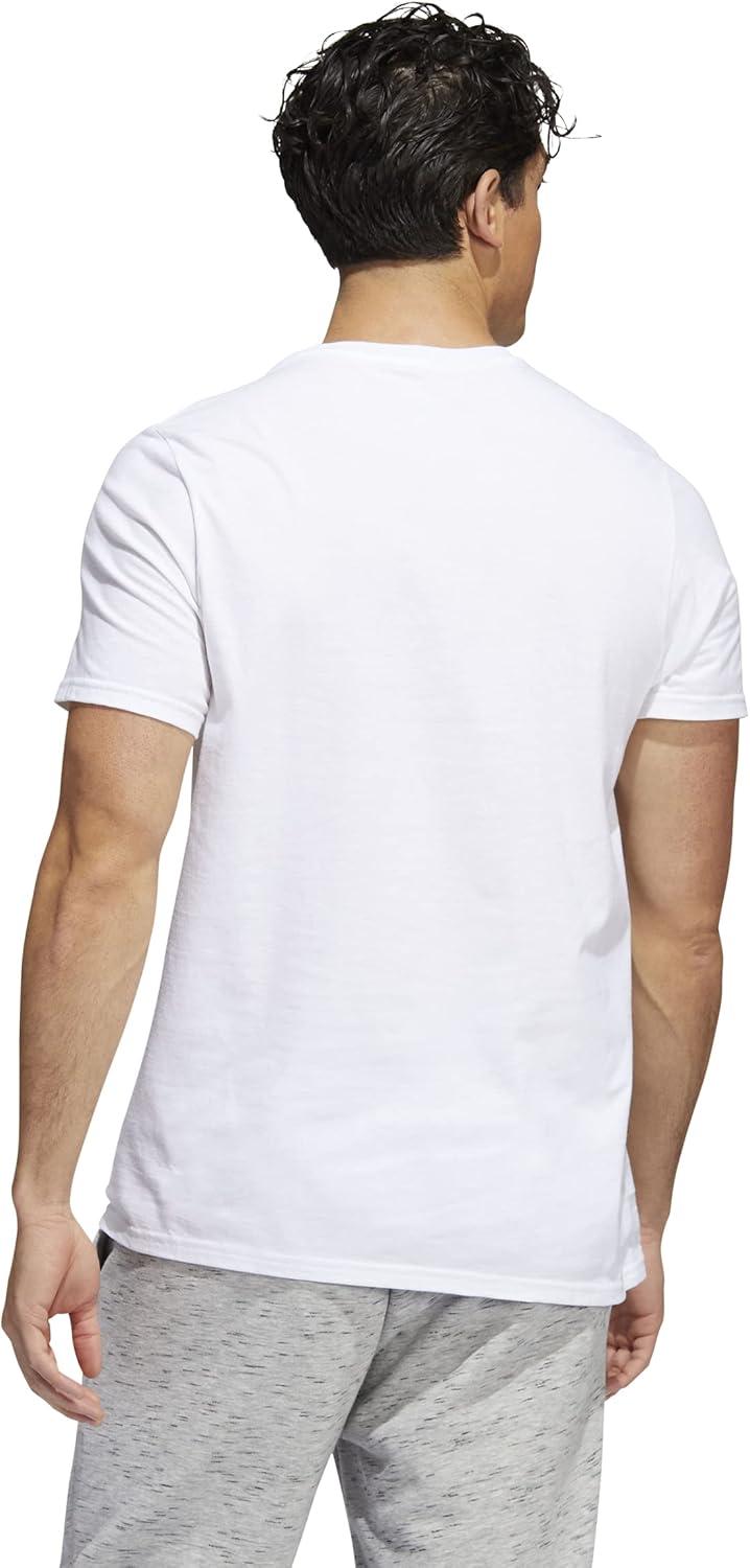 imageadidas Mens Basic Badge Of Sport TShirtWhiteBright OrangeBlack