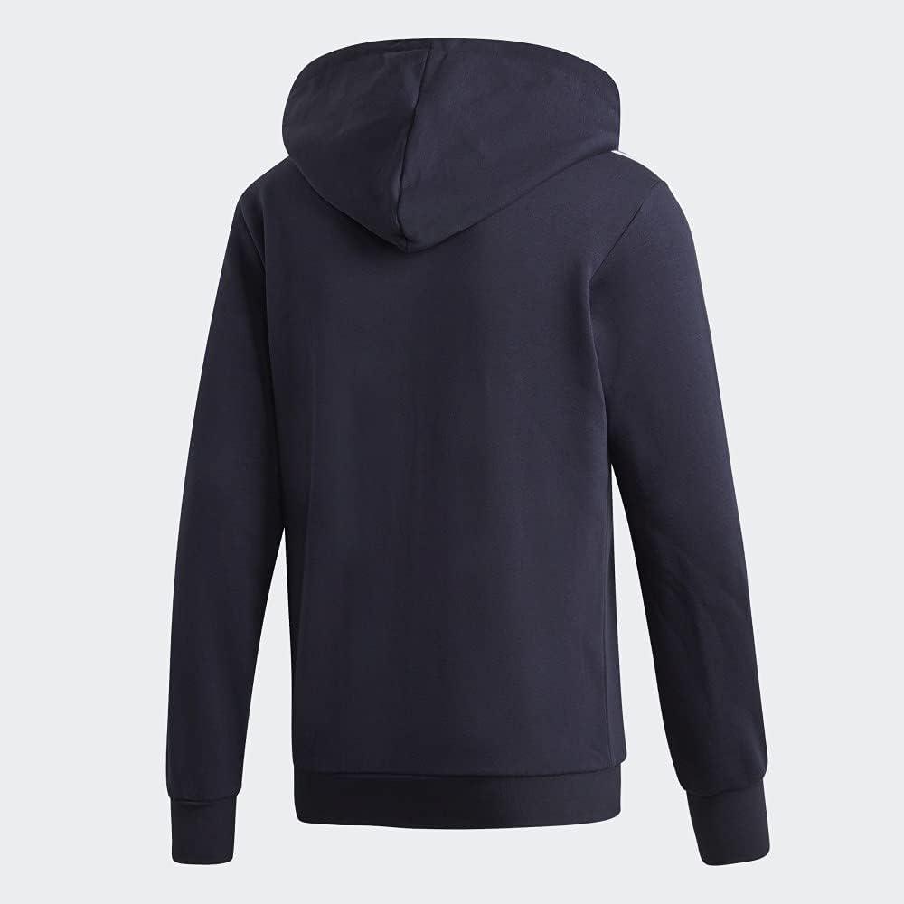 imageadidas Mens Essentials 3Stripes Fleece HoodieLegend InkWhite