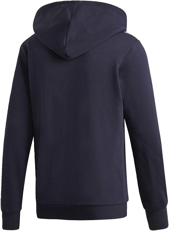 imageadidas Mens Essentials 3Stripes Fleece HoodieLegend InkWhite