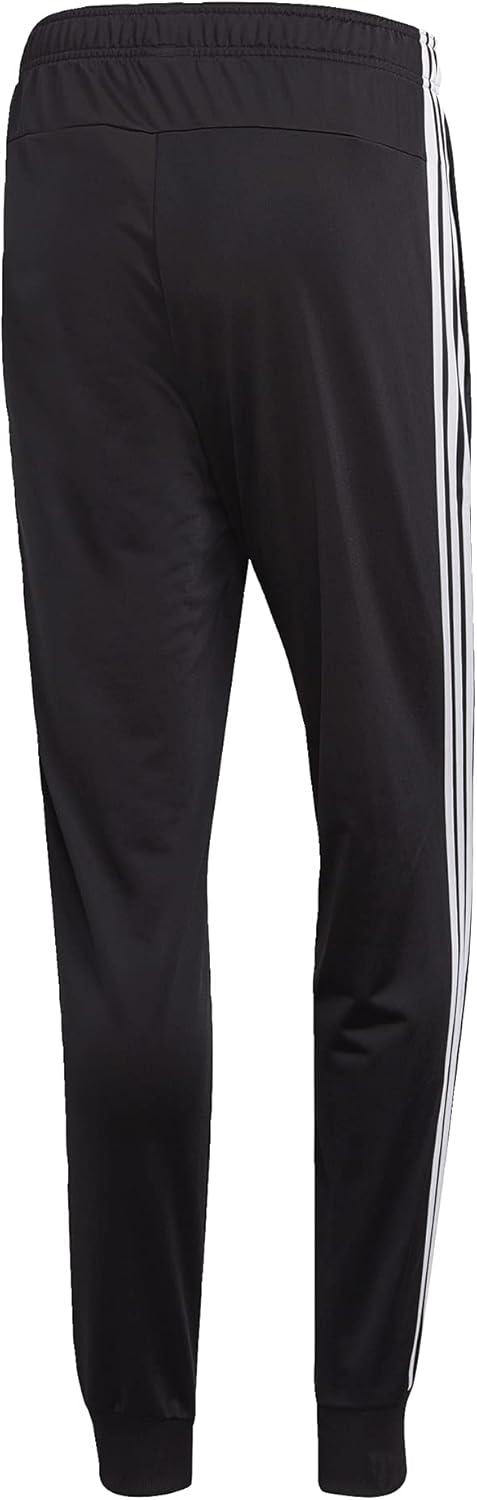 imageadidas Mens Essentials 3Stripes Tapered Pant Tricot BlackBlackBlack XLargeBlackWhite
