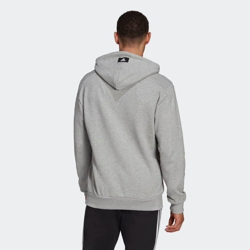 imageadidas mens Sportswear Future Icons Three Bar HoodieMedium Grey Heather