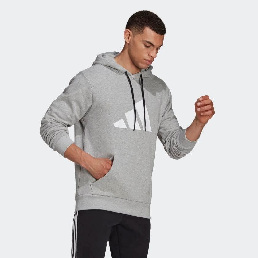 imageadidas mens Sportswear Future Icons Three Bar HoodieMedium Grey Heather