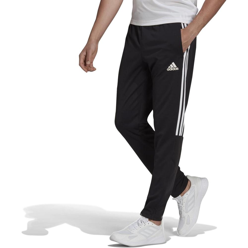 imageadidas Mens Aeroready Sereno Slim TaperedCut 3Stripes Track PantsBlackWhite