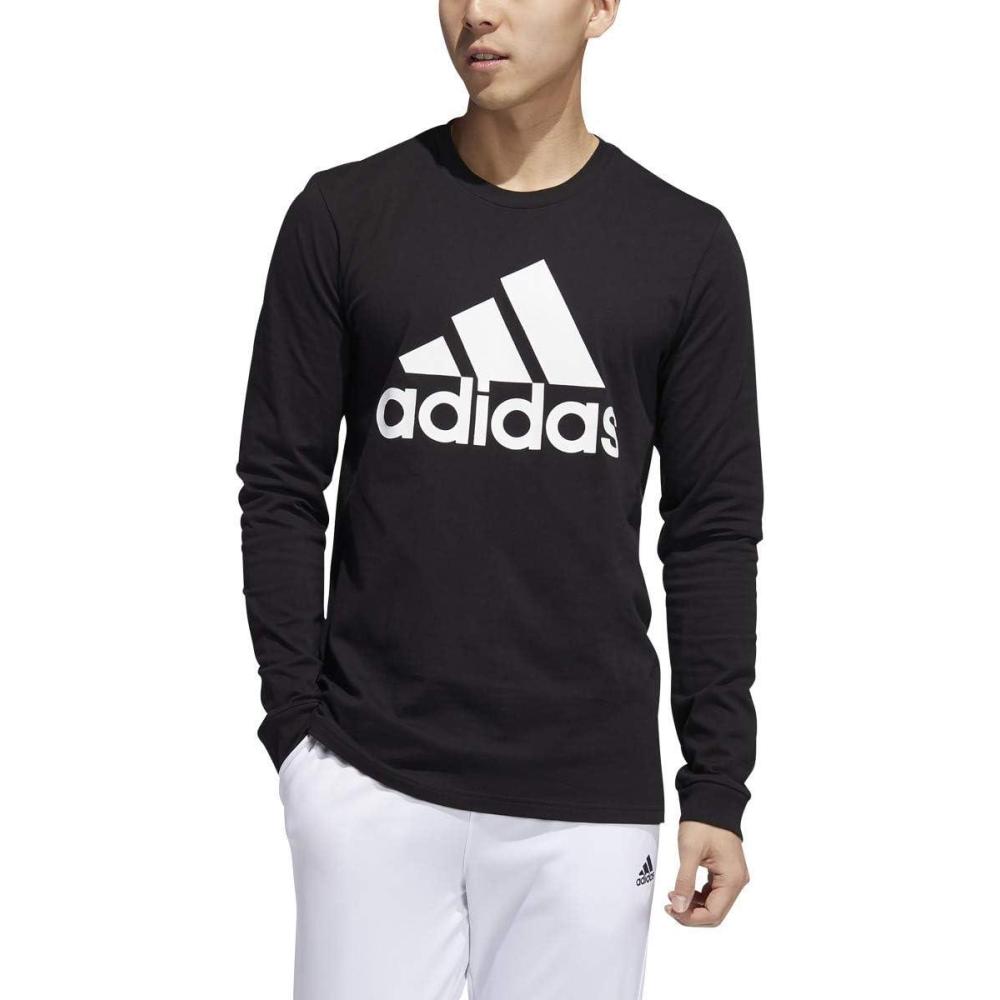 imageadidas Mens Basic Badge of Sport Long Sleeve TeeBlack