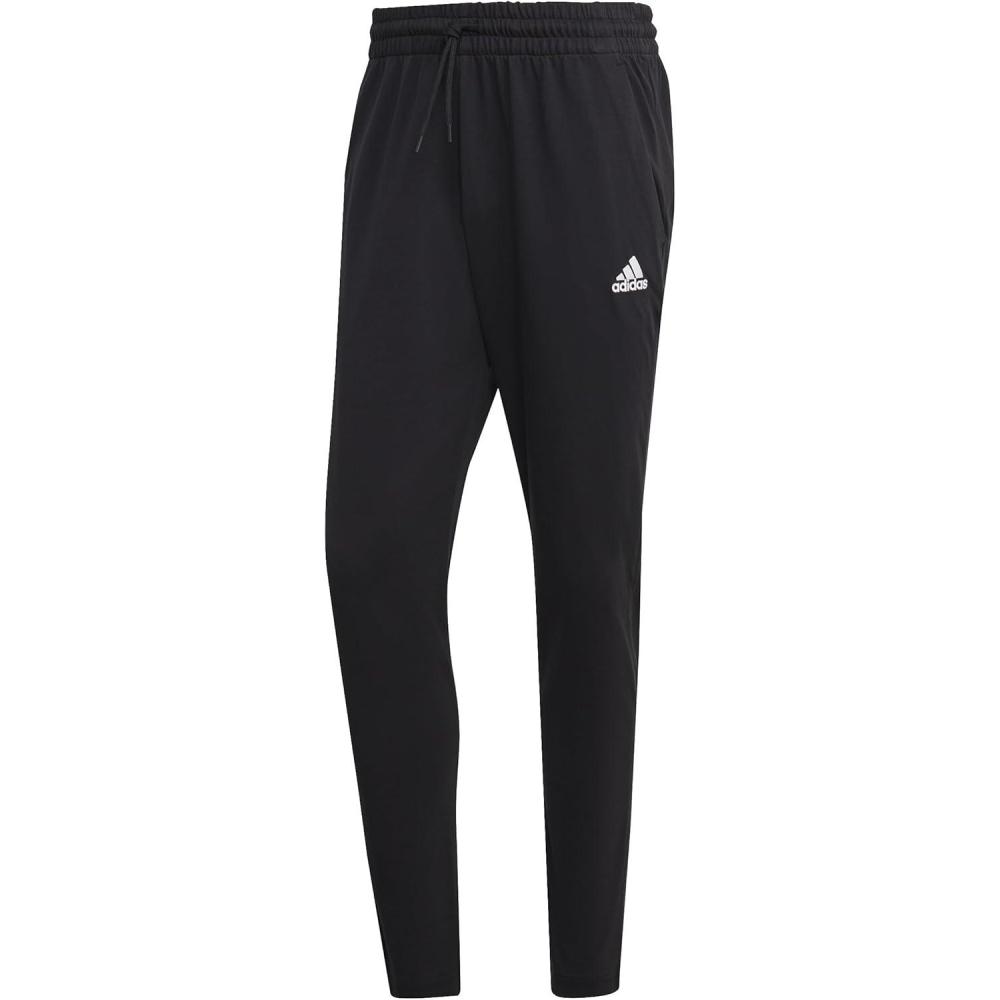 imageadidas Mens Essentials Single Jersey Tapered Open Hem PantsBlack