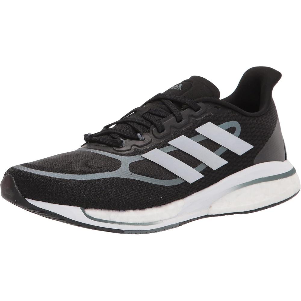 imageadidas Mens Supernova  Running ShoeBlackSilver MetallicBlue Oxide