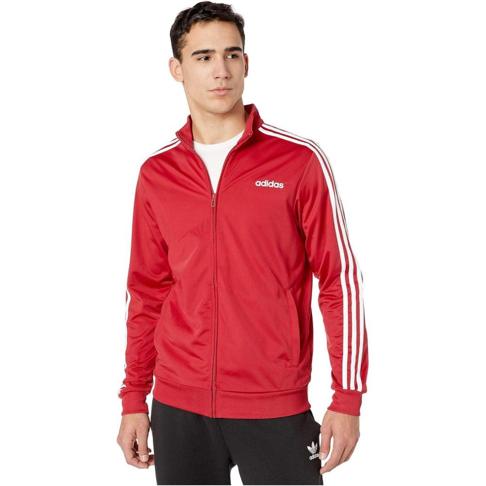 imageadidas mens Athletics Essential Tricot 3stripes JacketActive Maroon