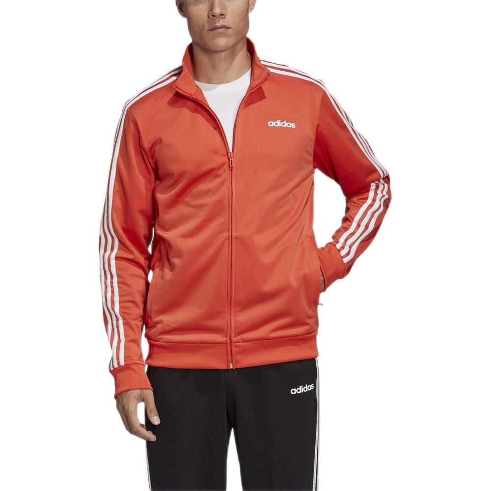 imageadidas mens Athletics Essential Tricot 3stripes JacketGlory AmberWhite