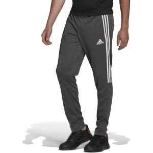 adidas Men’s Aeroready Sereno Slim Tapered-Cut 3-Stripes Track Pants(Grey)