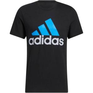 adidas Men’s Basic Badge Of Sport T-Shirt(Black/Blue Rush/Halo Silver)