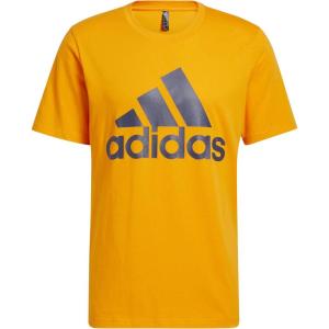 adidas Men’s Basic Badge Of Sport T-Shirt(Bright Orange/Shadow Navy)