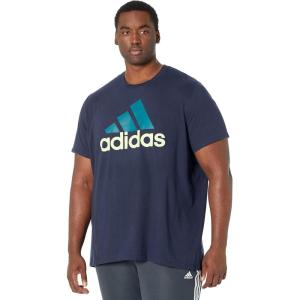 adidas Men’s Basic Badge Of Sport T-Shirt(Ink/Legacy Teal/Pulse Lime)