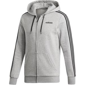 adidas Men’s Essentials 3-Stripes Fleece Hoodie(Medium Grey Heather/Black)