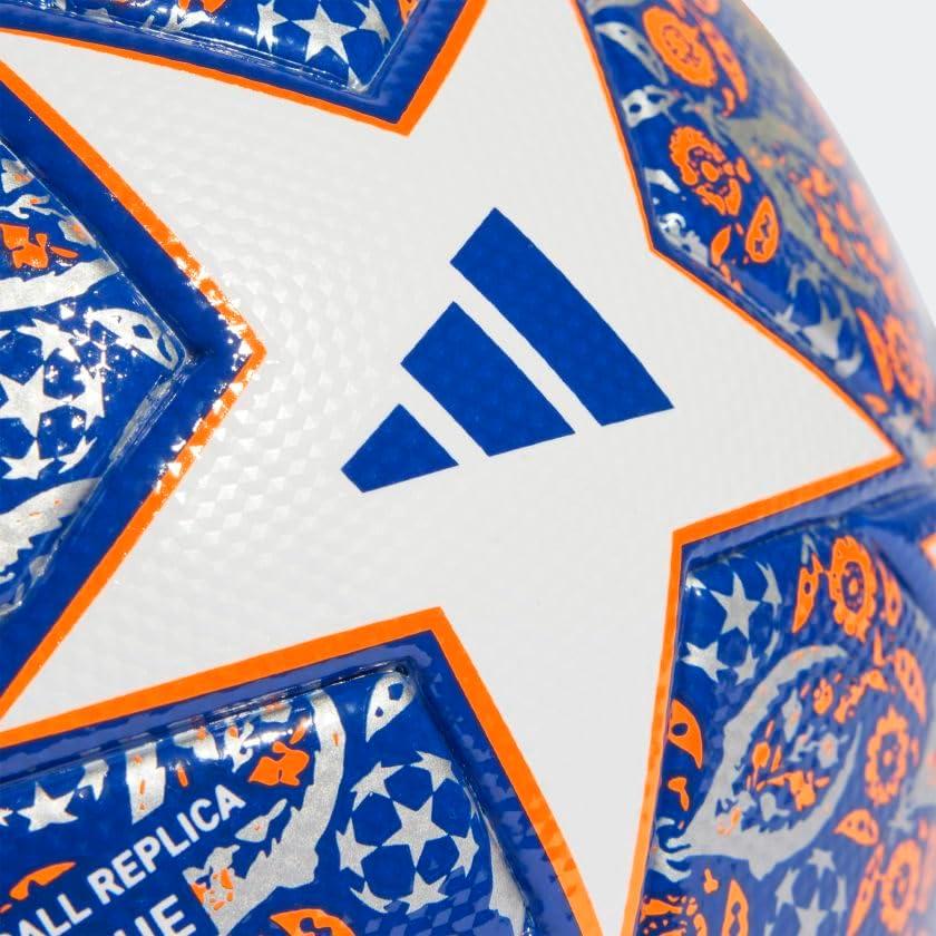 imageadidas UCL League BallWhiteTeam Royal BlueSolar OrangeSilver Metallic