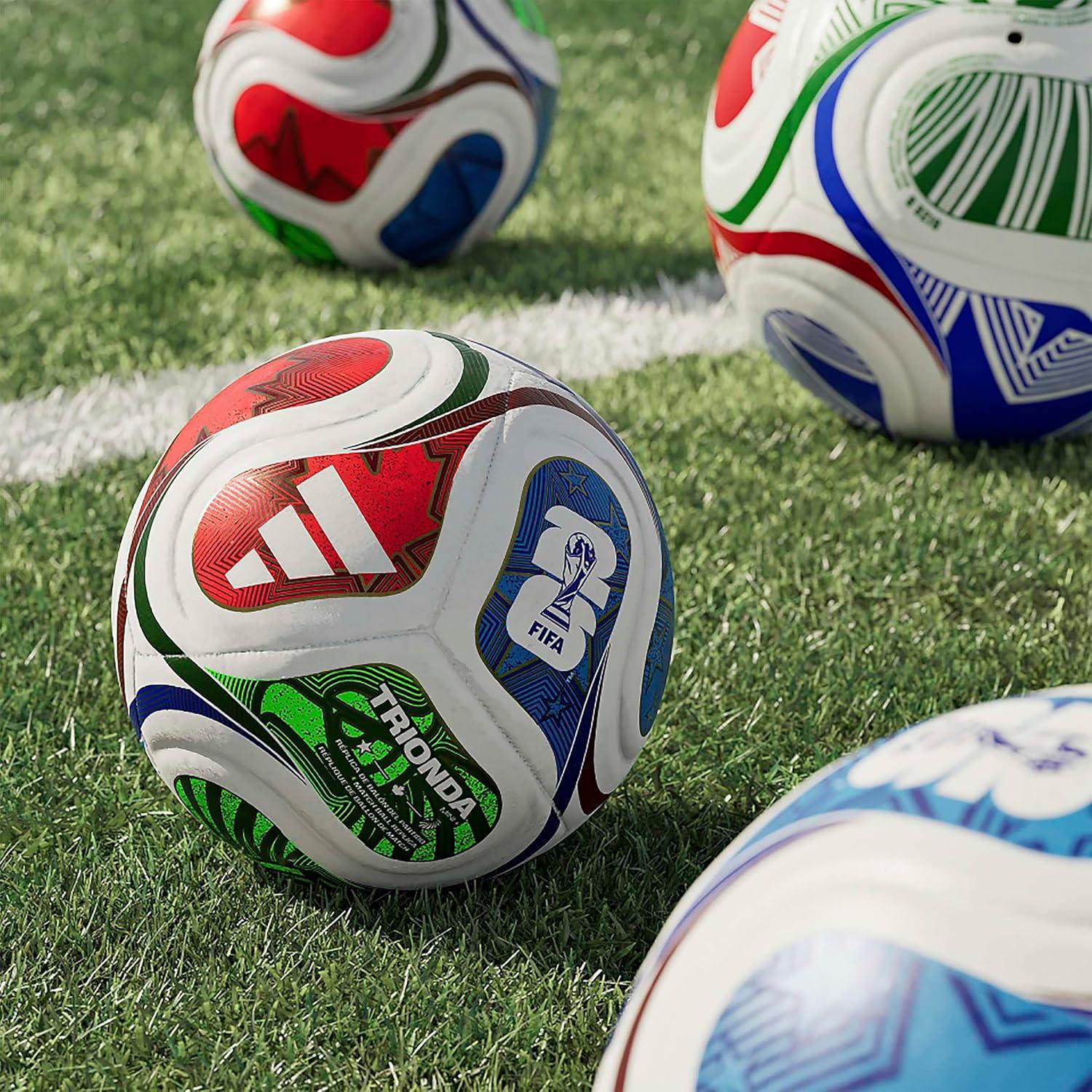 imageadidas unisexadult Fifa World Cup 26 Trionda Mini Soccer BallWhiteTeam Royal BlueSolar BluePower Red