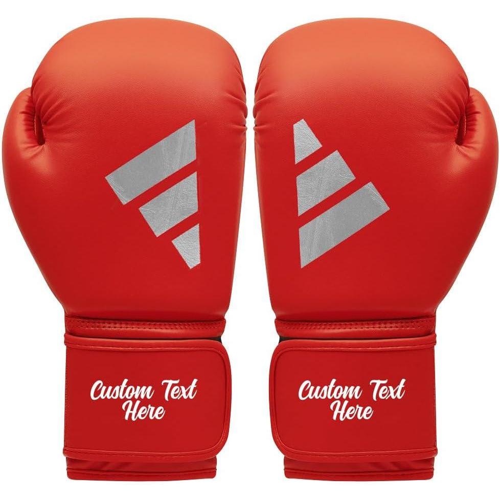 imageAdidas Custom Boxing Gloves  Speed 50  for Boxing Kickboxing MMA Bag Training ampamp Fitness  Custom Boxing Gloves for Gifts SouvenirsRed Silver
