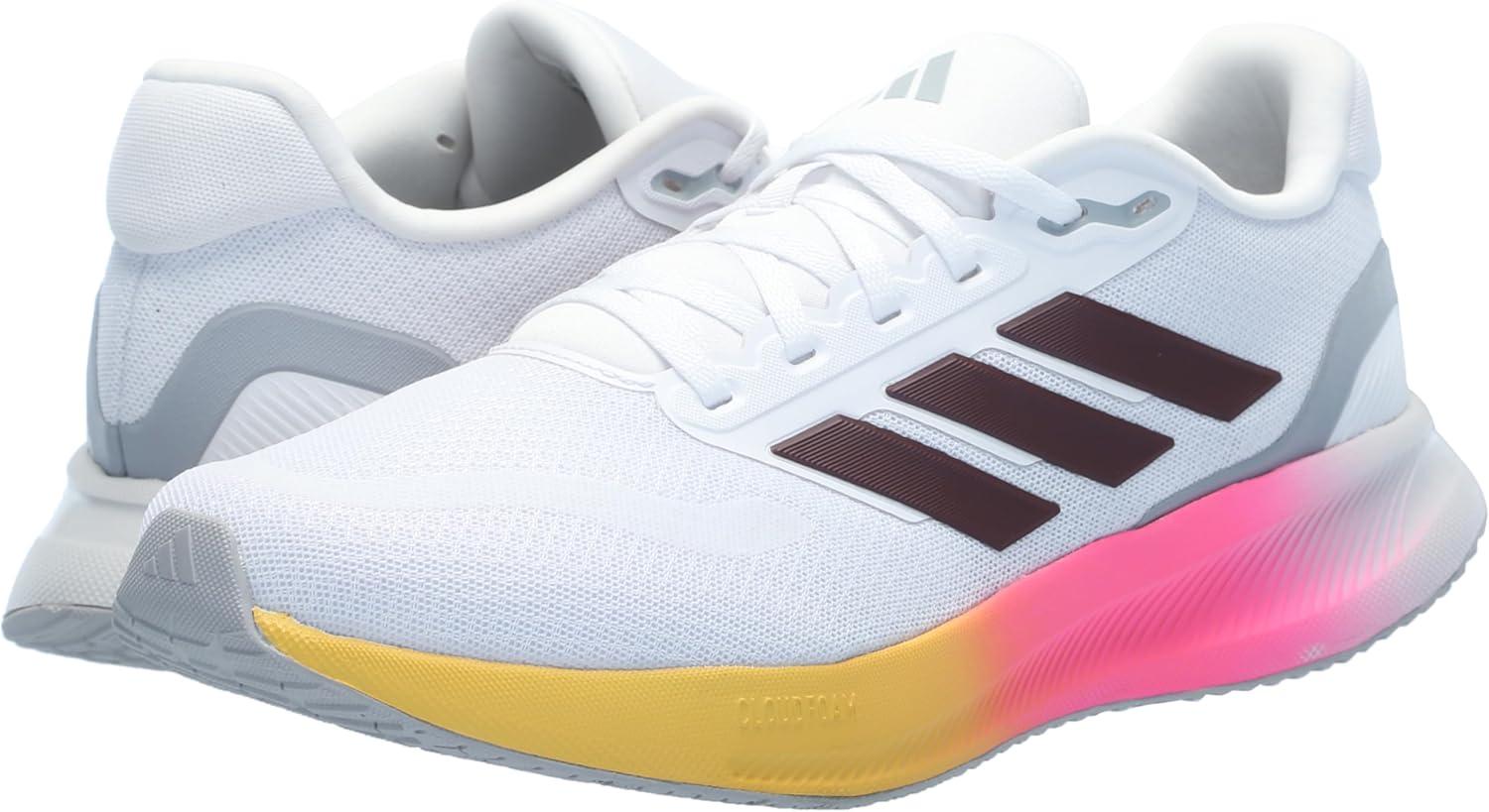 imageadidas Mens Run Falcon 5 SneakersWhiteAurora MetBlack