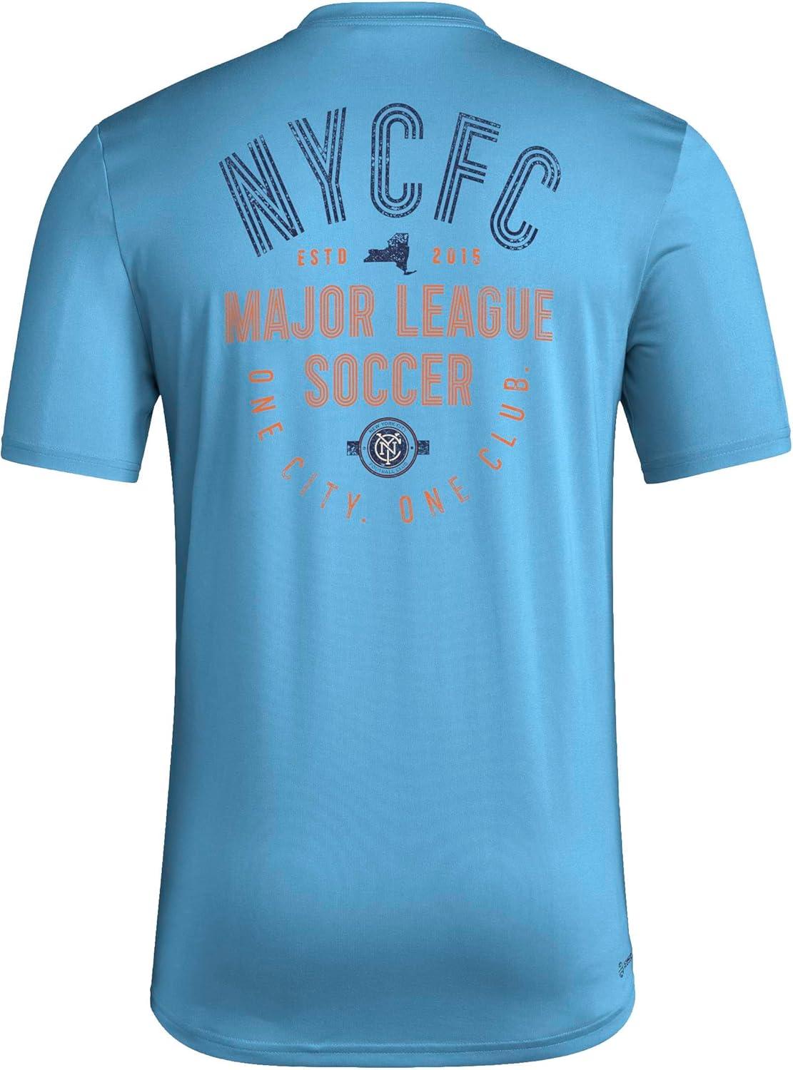 imageadidas Mens New York City Fc MLS Short Sleeve TShirtBahia Light Blue
