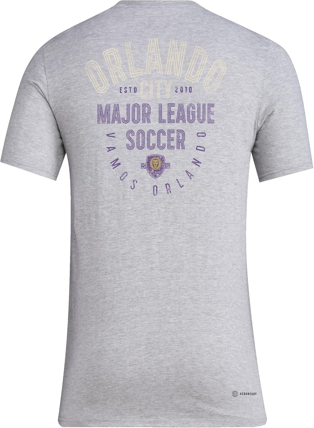 imageadidas Mens Orlando City Soccer Club MLS Short Sleeve TShirtMedium Grey Heather