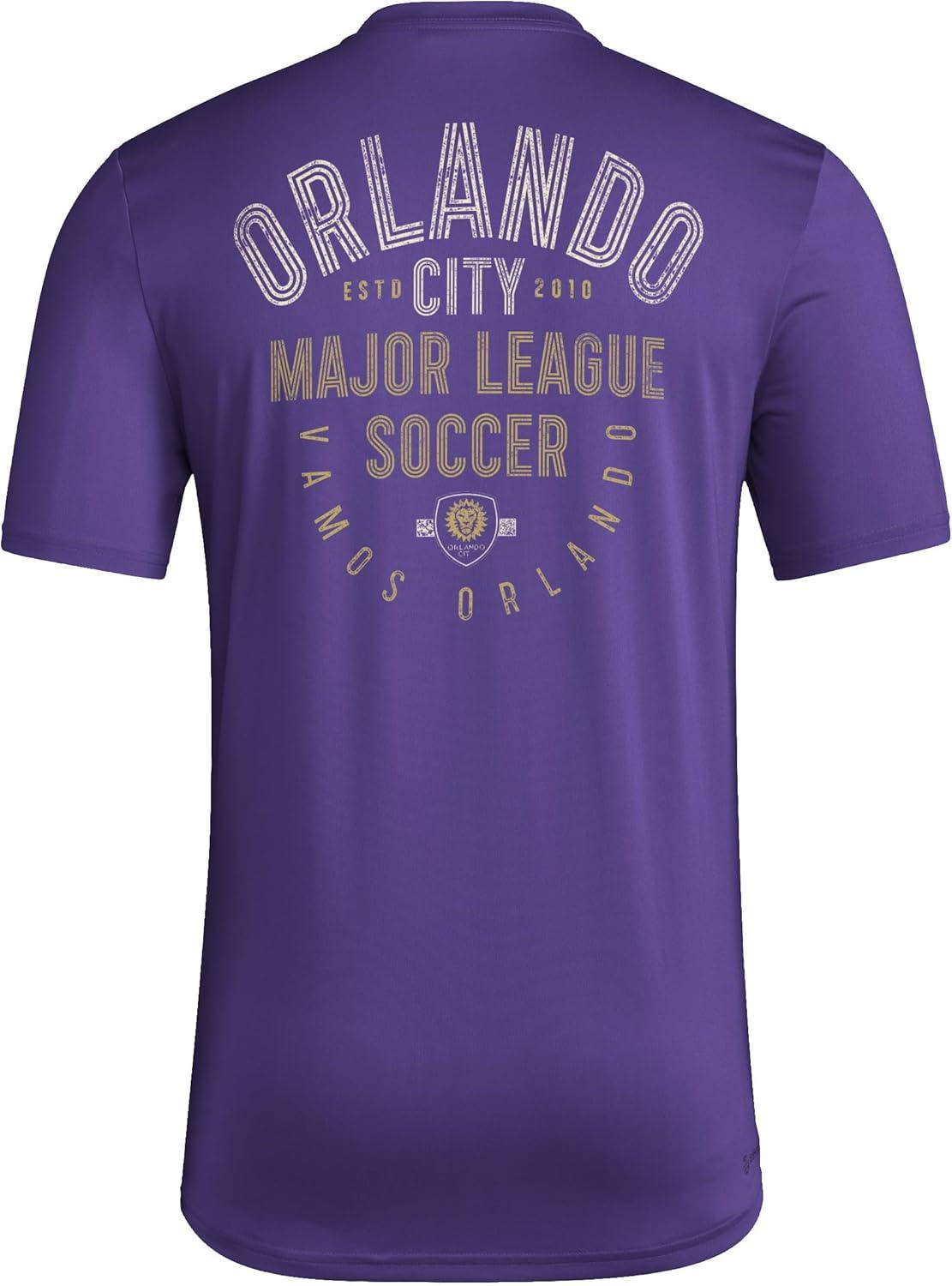 imageadidas Mens Orlando City Soccer Club MLS Short Sleeve TShirtRegal Purple