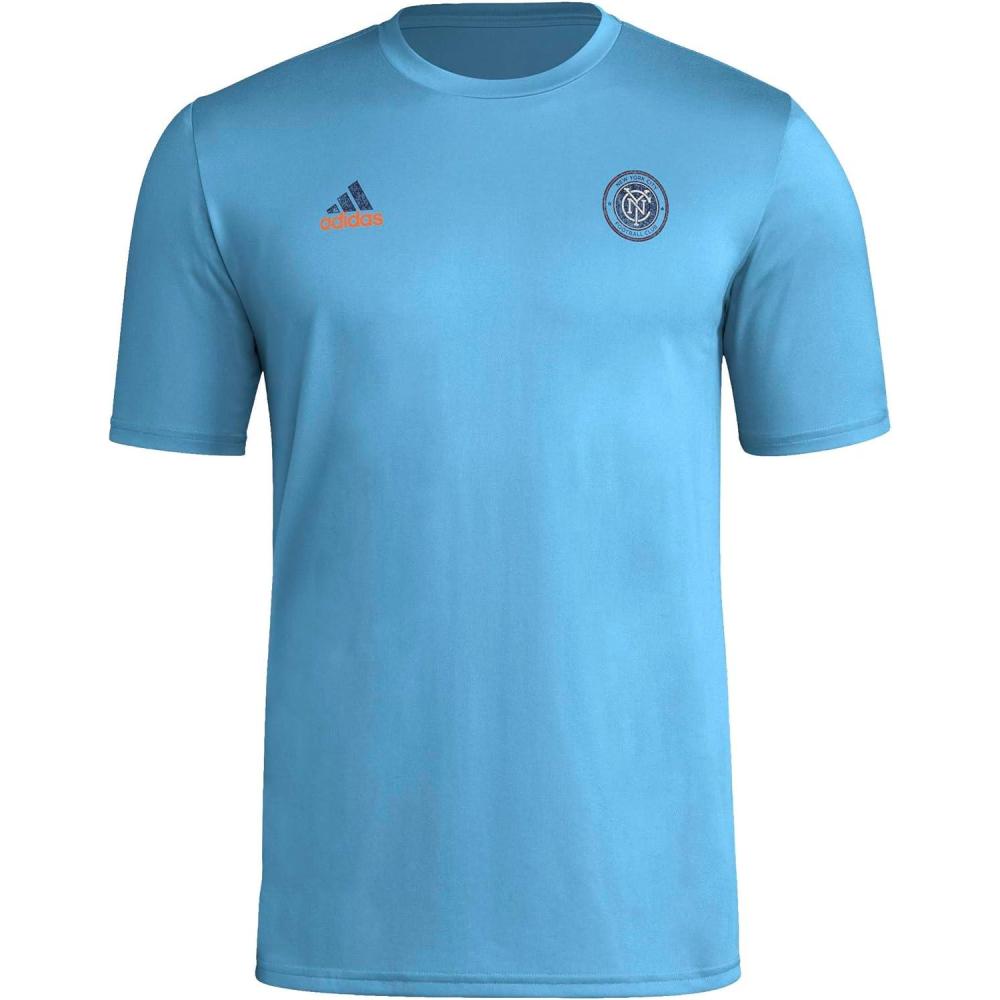 imageadidas Mens New York City Fc MLS Short Sleeve TShirtBahia Light Blue