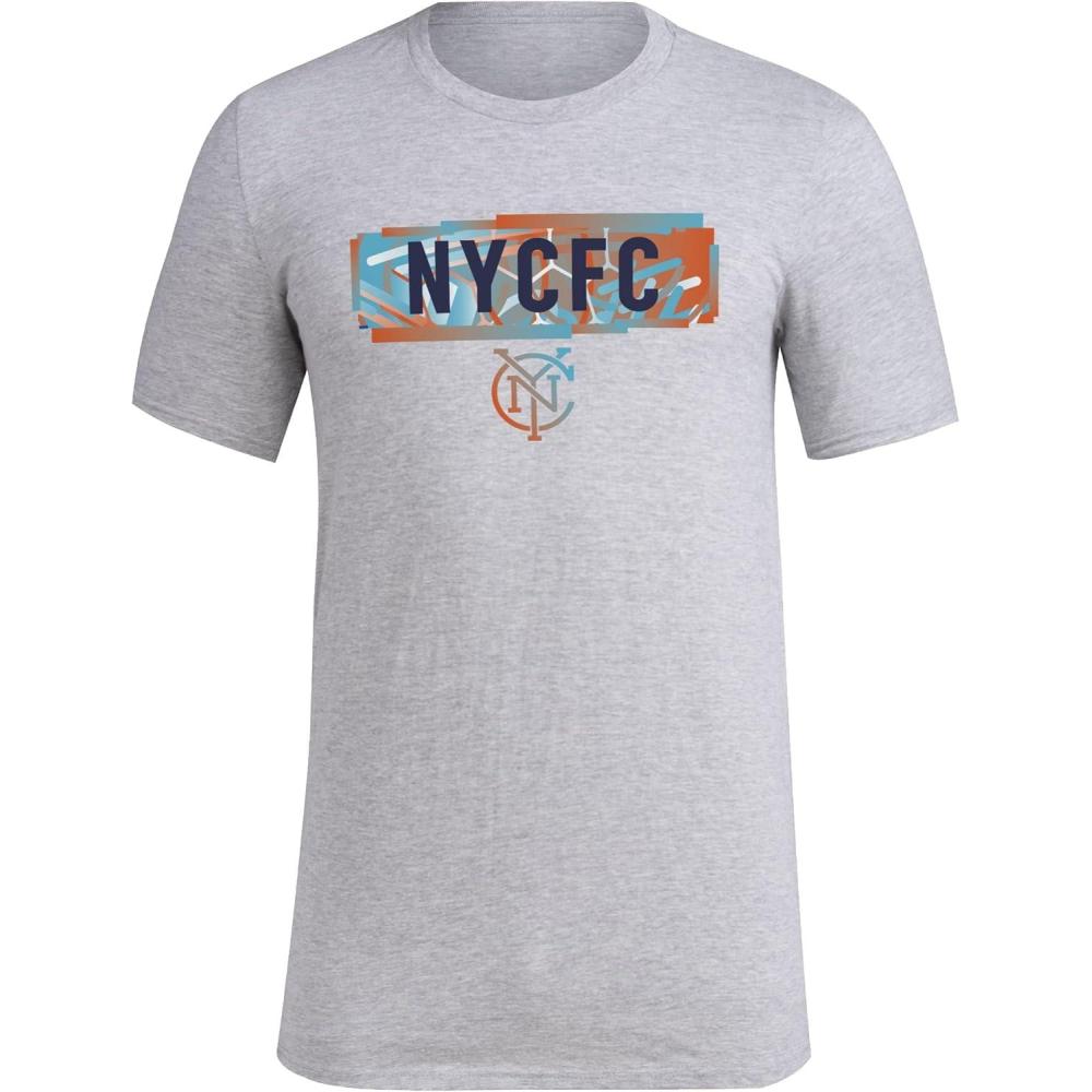 imageadidas Mens New York City Fc MLS Short Sleeve TShirtGrey Heather