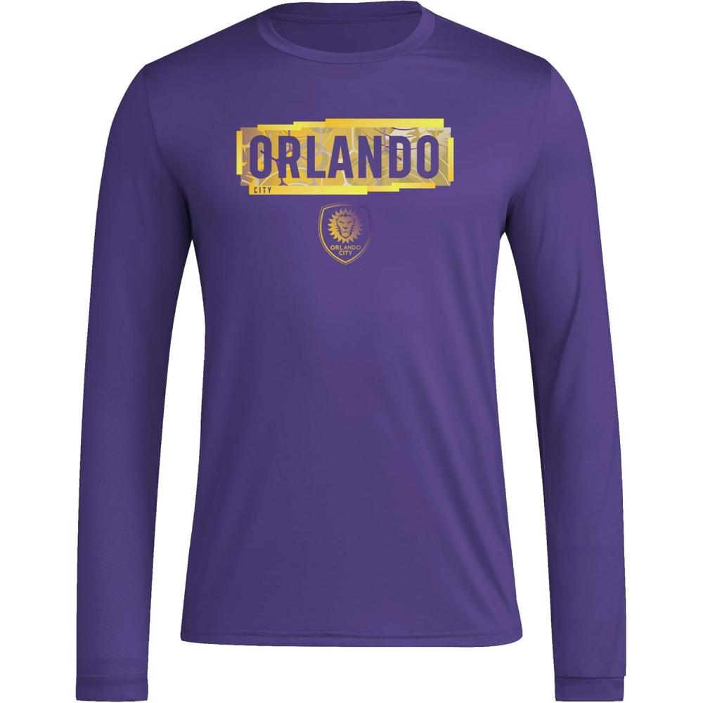 imageadidas Mens Orlando City Soccer Club MLS Long Sleeve TShirtRegal Purple