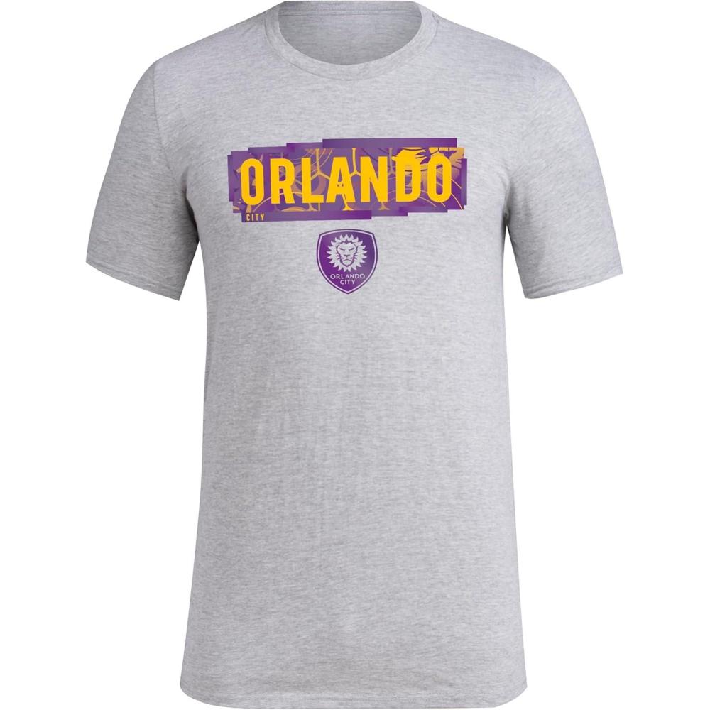 imageadidas Mens Orlando City Soccer Club MLS Short Sleeve TShirtGrey Heather