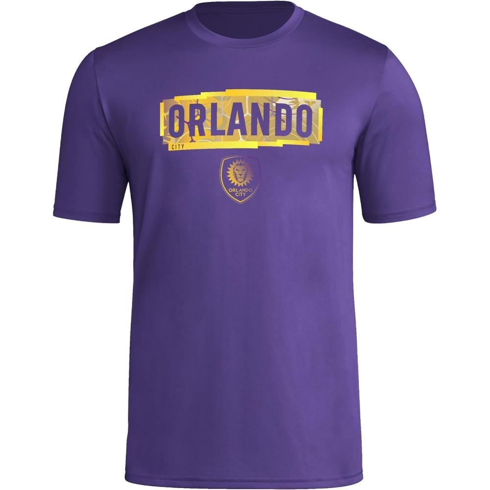 imageadidas Mens Orlando City Soccer Club MLS Short Sleeve TShirtPurple