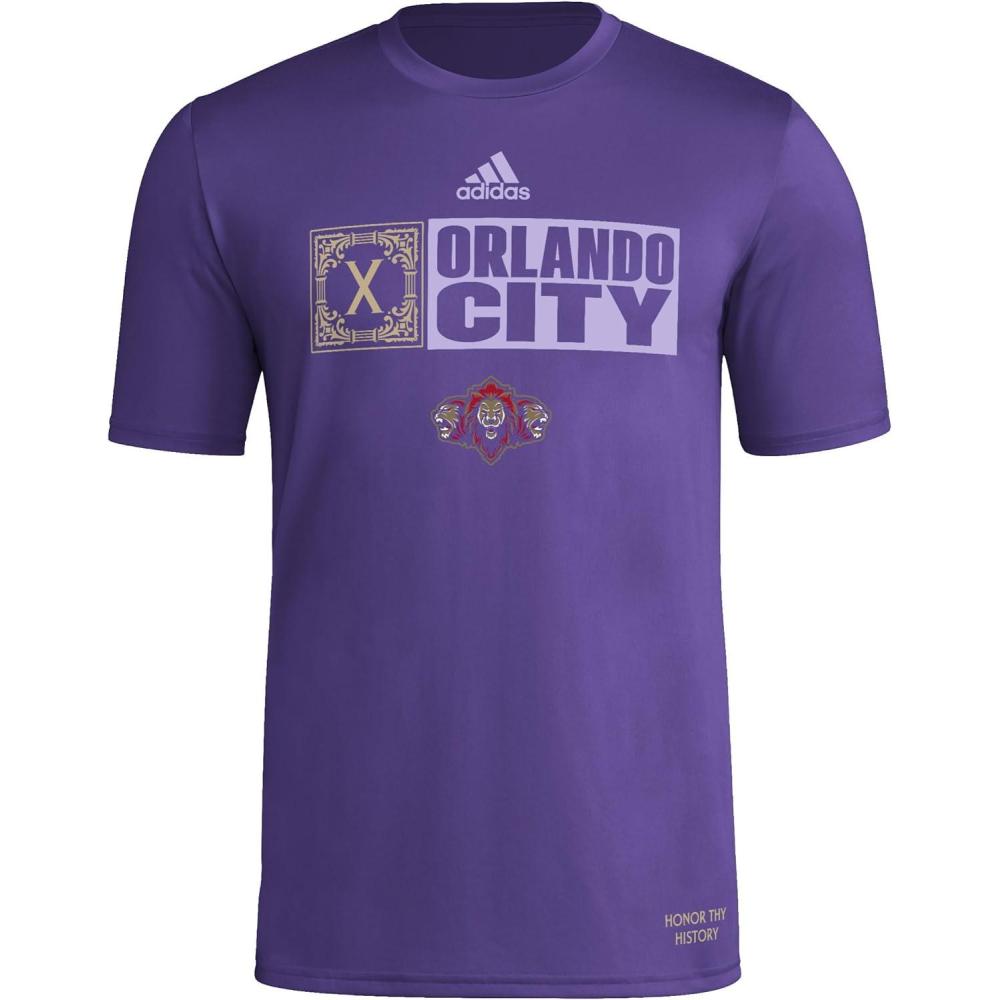 imageadidas Mens Orlando City Soccer Club MLS Short Sleeve TShirtPurple Orlando City