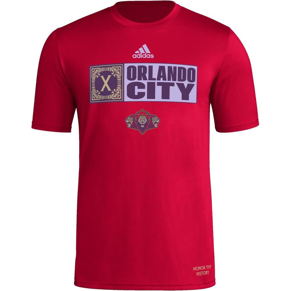 imageadidas Mens Orlando City Soccer Club MLS Short Sleeve TShirtRed Orlando City