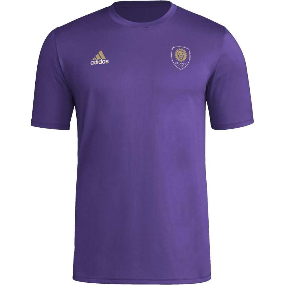 imageadidas Mens Orlando City Soccer Club MLS Short Sleeve TShirtRegal Purple