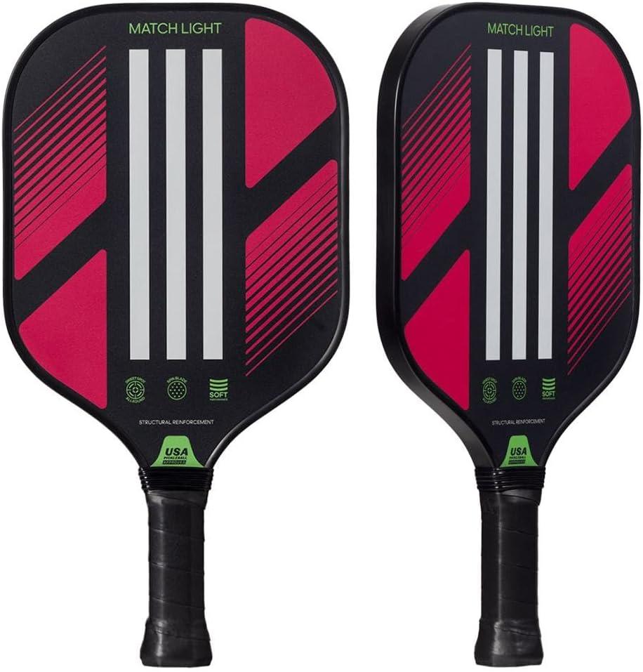 imageAdidas Match Pickleball Paddle Fiberglass Surface Polypropylene Honeycomb Core Featuring Spinblade Grit Designed for Beginners USAPA ApprovedMatch Light Pink